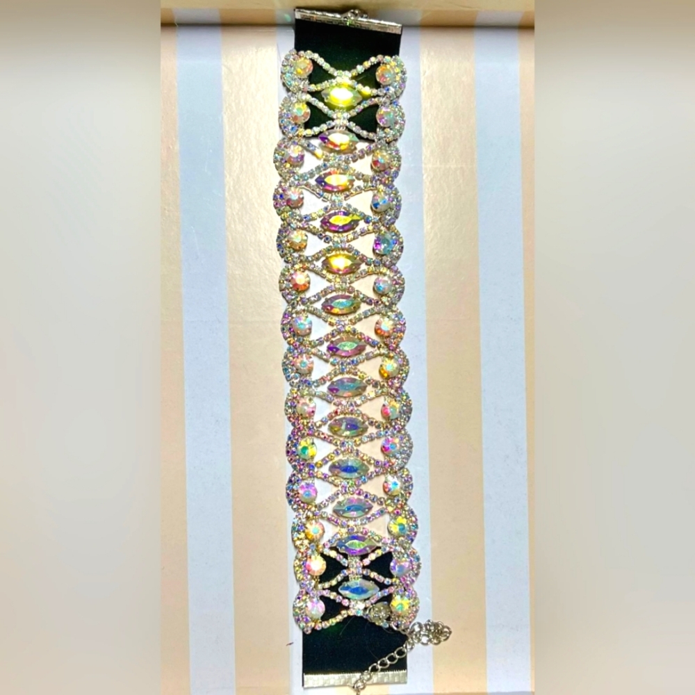 Lace by Tanaya Rhinestone Choker Necklace